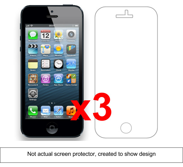 3x iPhone 5 Screen Protector w/ cloth