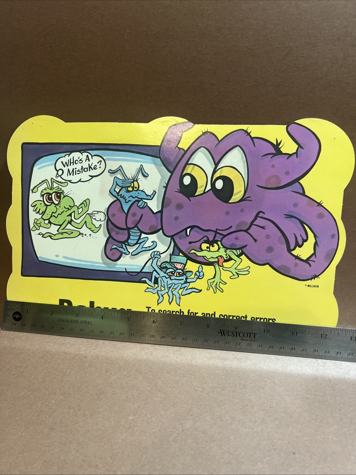 Vintage Computer Classroom Sign Milliken Programming Terms Debug Error 90s
