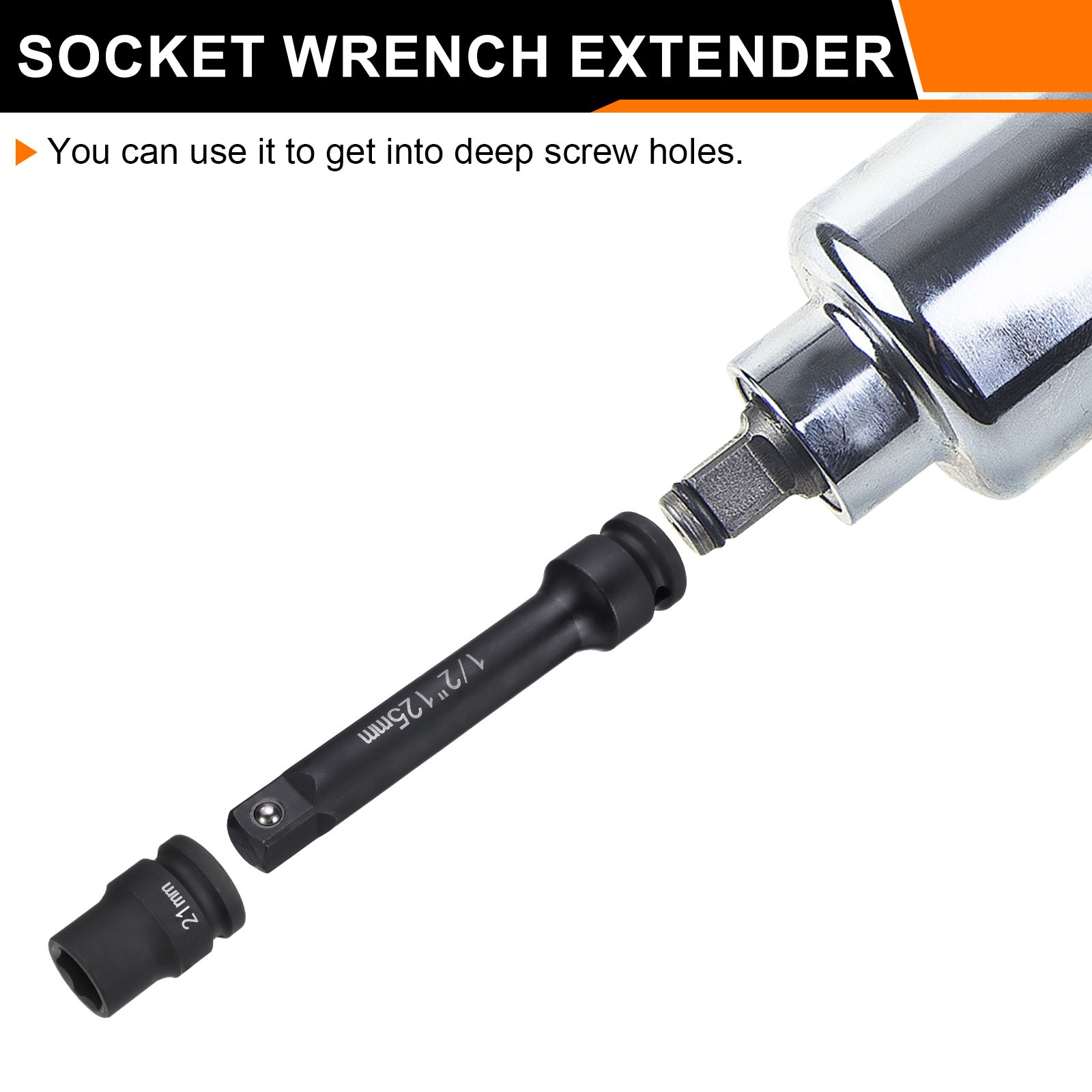 2pcs Impact Socket Extension Bar 3/8" Drive 10" Long Adapter Black