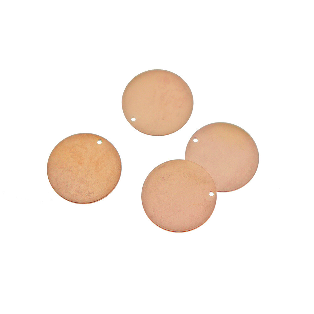 Circle Stamping Blanks - Rose Gold Stainless Steel - 25mm x 1mm - 2 Tags - MT122