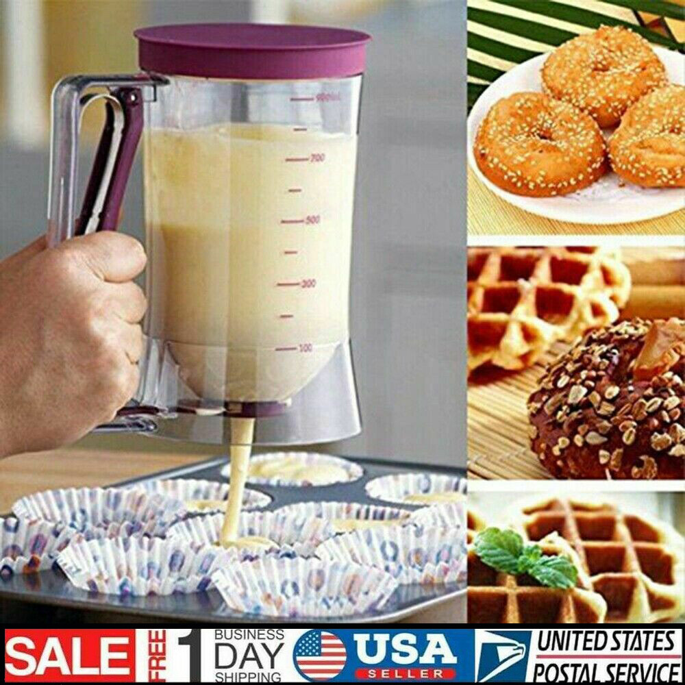 900ml Batter Dispenser DIY Muffin Cupcake Pancake Kitchen Measuring Baking Tools