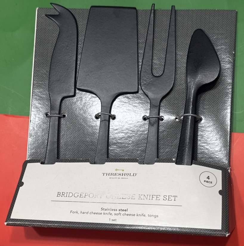 Threshold Stainless Steel Cheese Serving Set ~ Black
