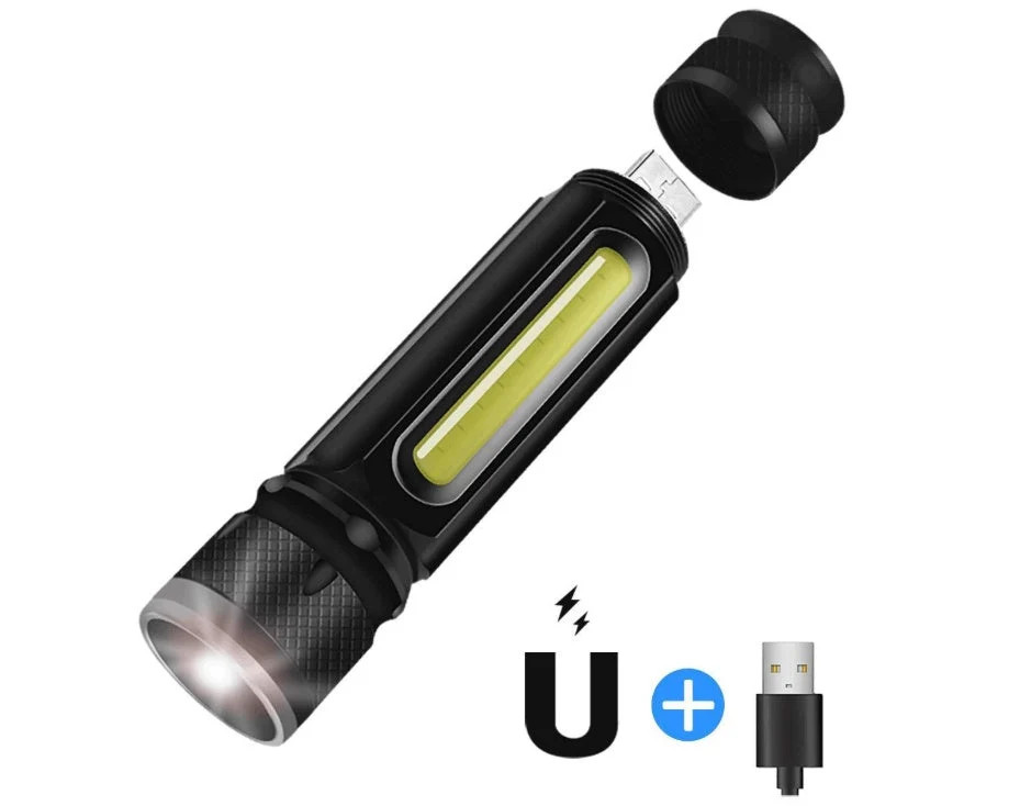Rechargeable Multifunctional LED Flashlight – Magnetic Work Light