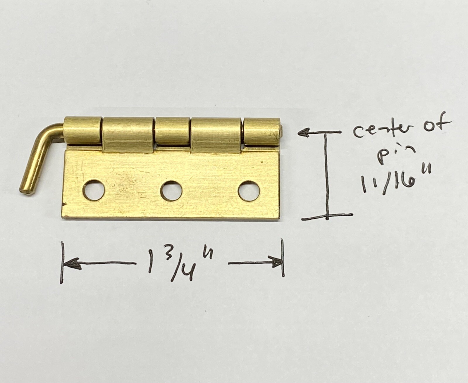 1 Solid Brass Staggered/Drop Leaf Hinge 1-3/4" x 11/16" (closed)