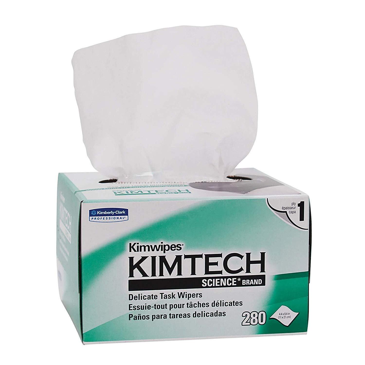 2 Boxes Kimwipes Delicate Task Disposable Wipers, 8-25/64" x 4-25/64", White