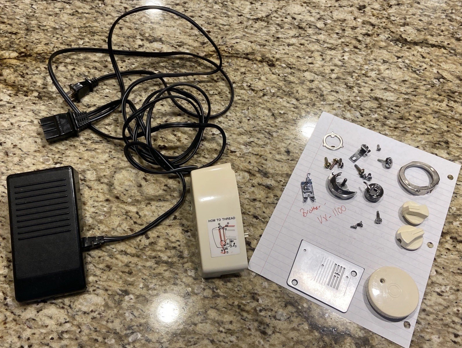 Brother VX-1100 Sewing Machine Foot Petal And Extra Parts -AS IS/Parts-Repairs