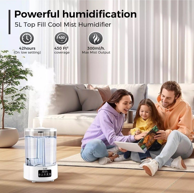 DIJEE Ultrasonic Smart Air Humidifier, 5L Capacity