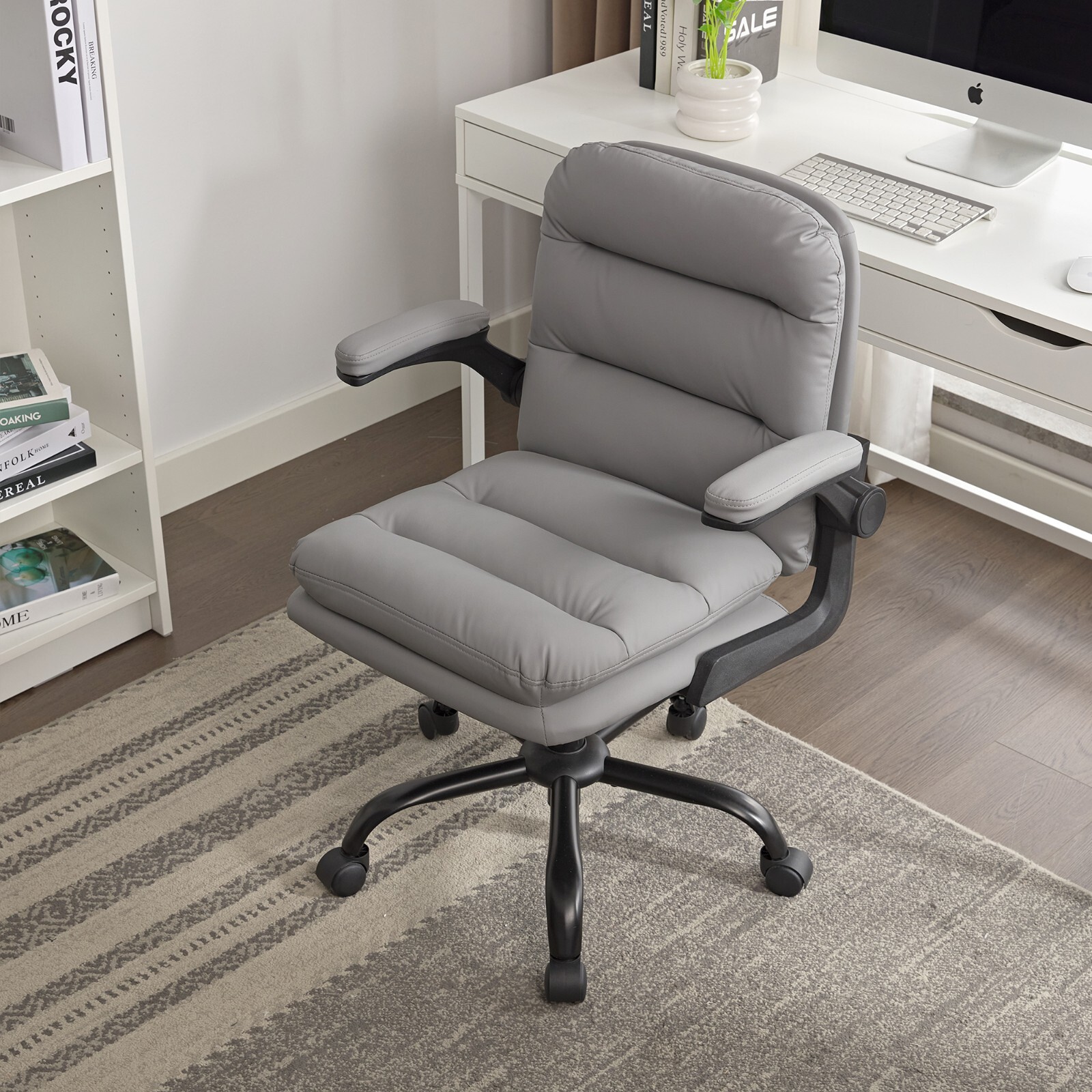 Adjustable Office Chair PU Leather Computer Chair Executive Ergonomic Task Chair