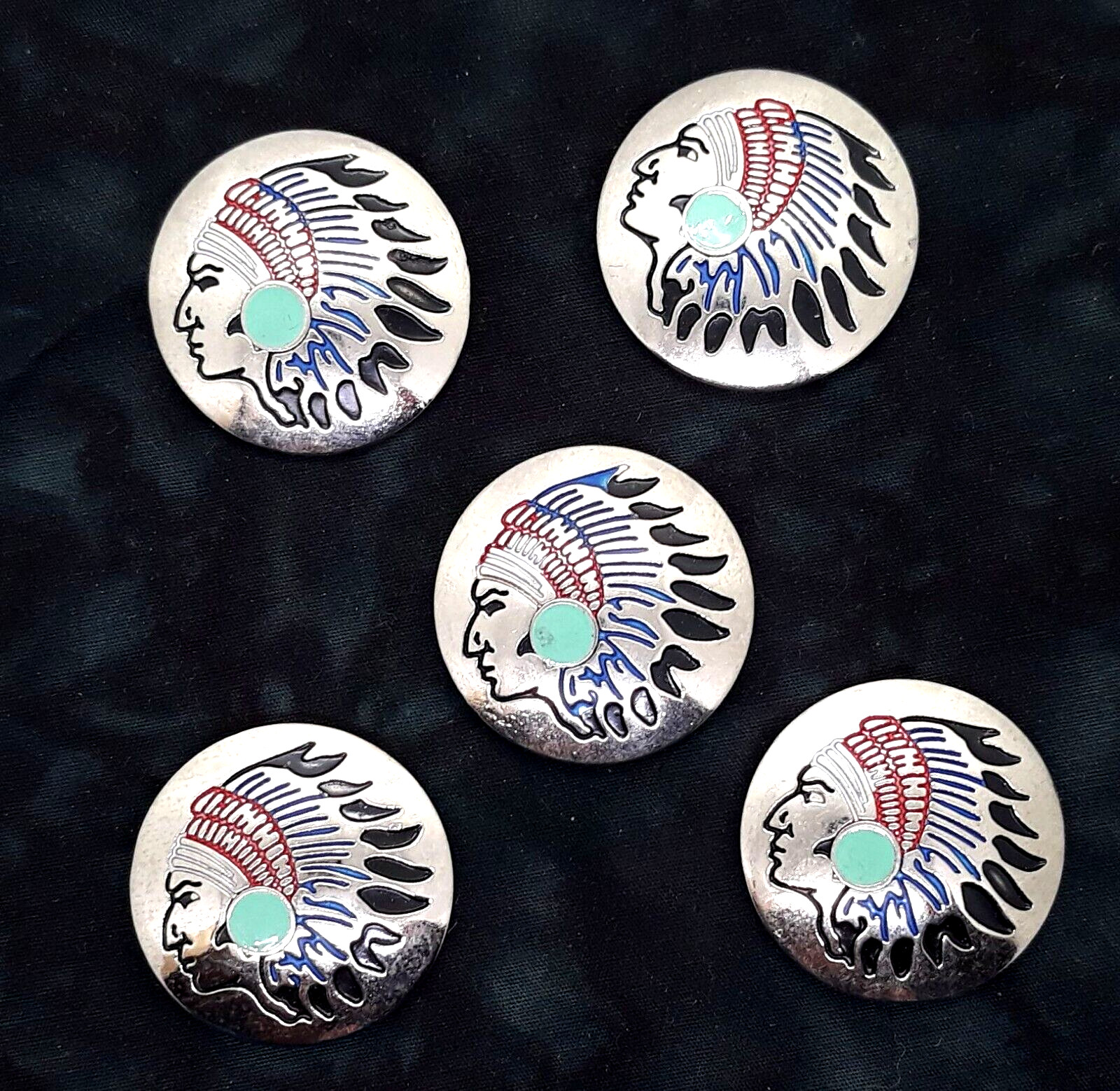 Southwest Native Style Chief  Conchos 1 3/16" Five Count