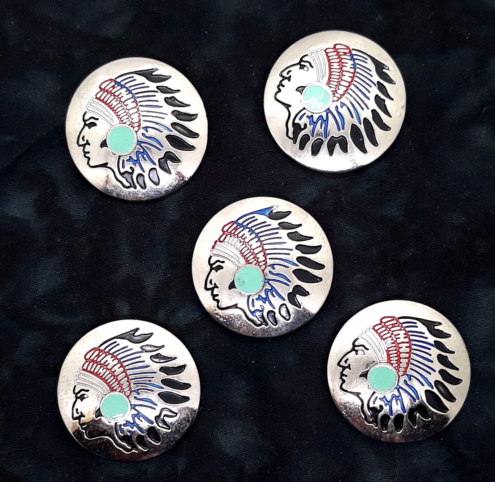 Southwest Native Style Chief Conchos 1 3/16" Five Count