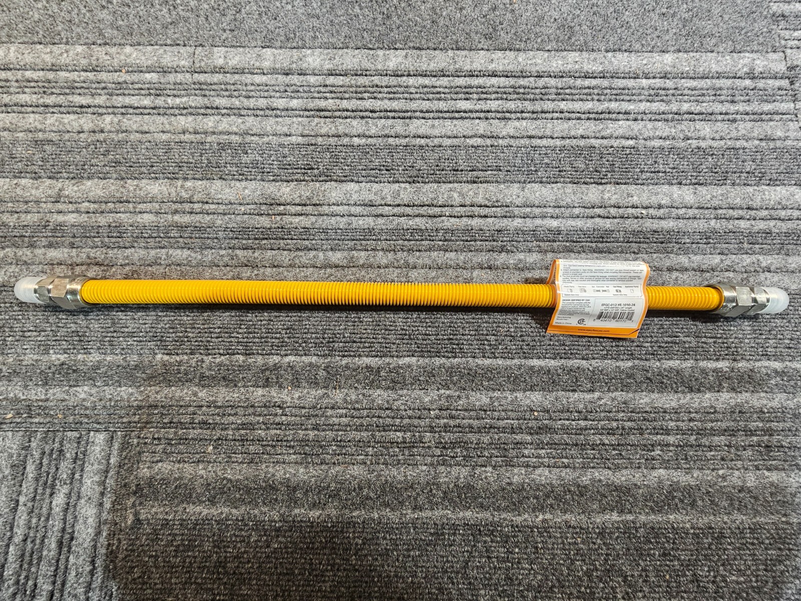 (QTY 5) Easyflex EFGC-012-YE-1010-24, 24" Yellow Coated Gas Appliance Connector