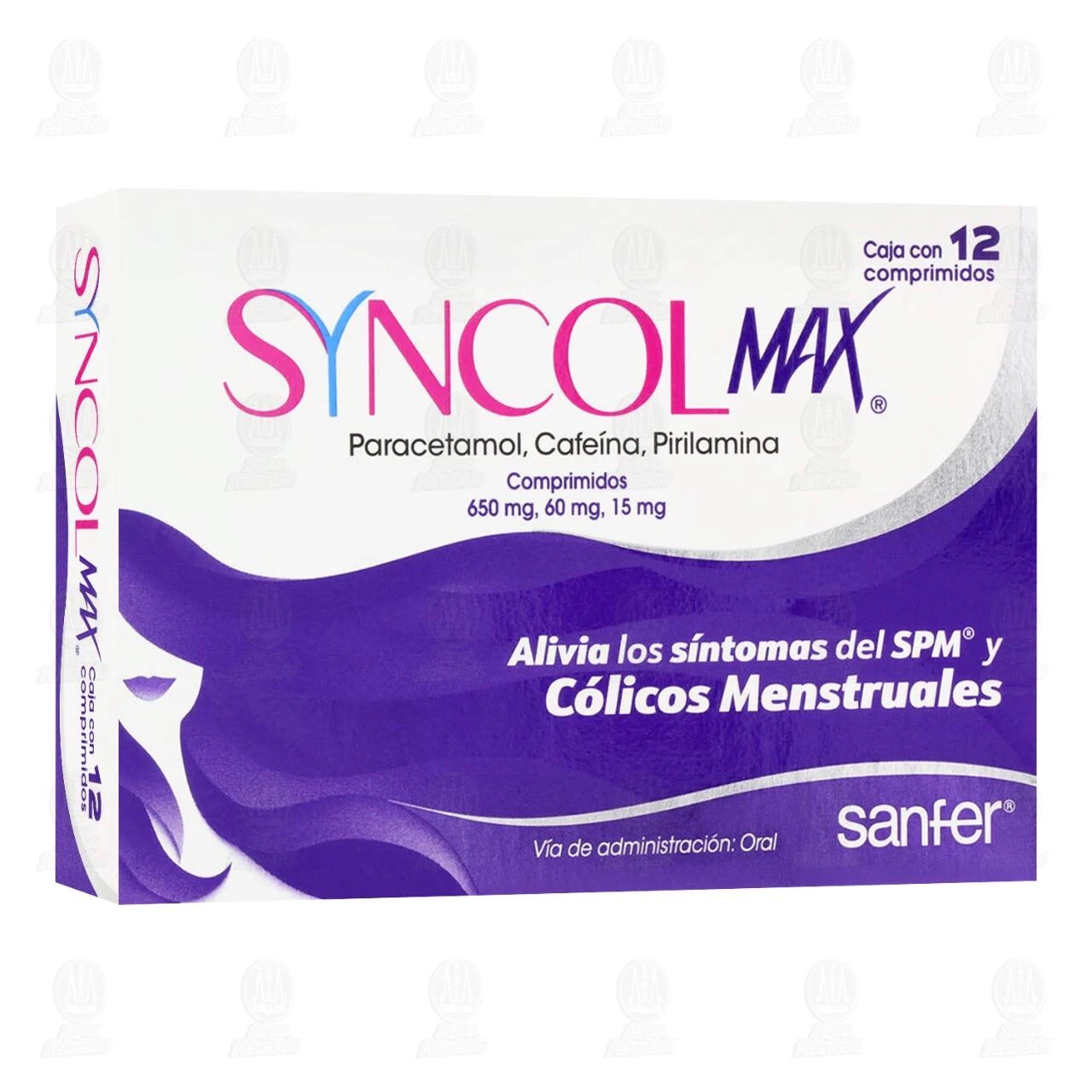 OTC Syncol Max 650mg/60mg/15mg 12 Comprimidos/ Menstrual Cramps