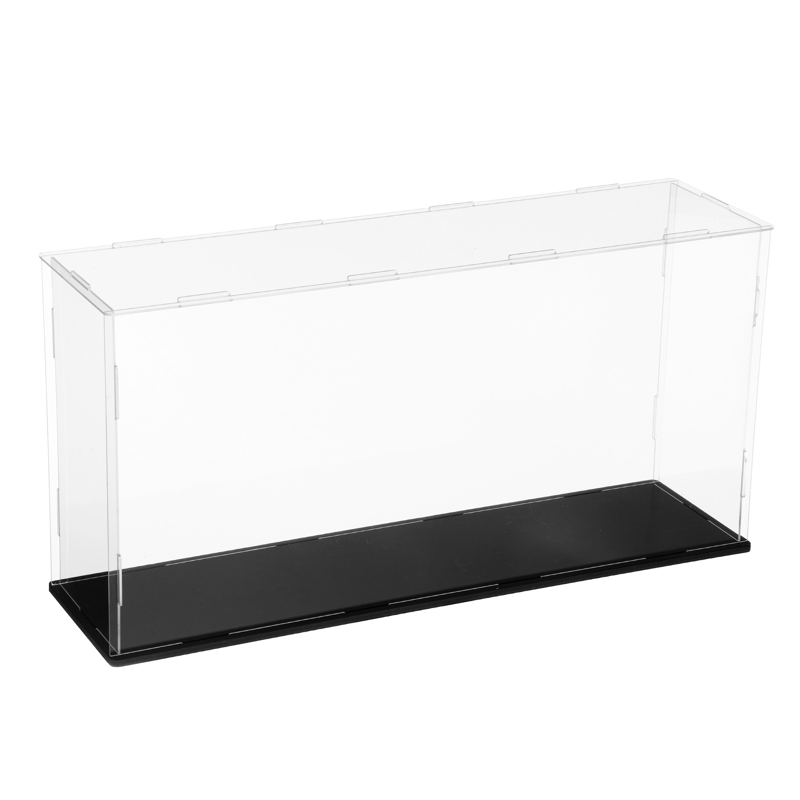 Acrylic Clear Display Case 15.7 x 3.9 x 7.9 Inch, Clear with Black Base