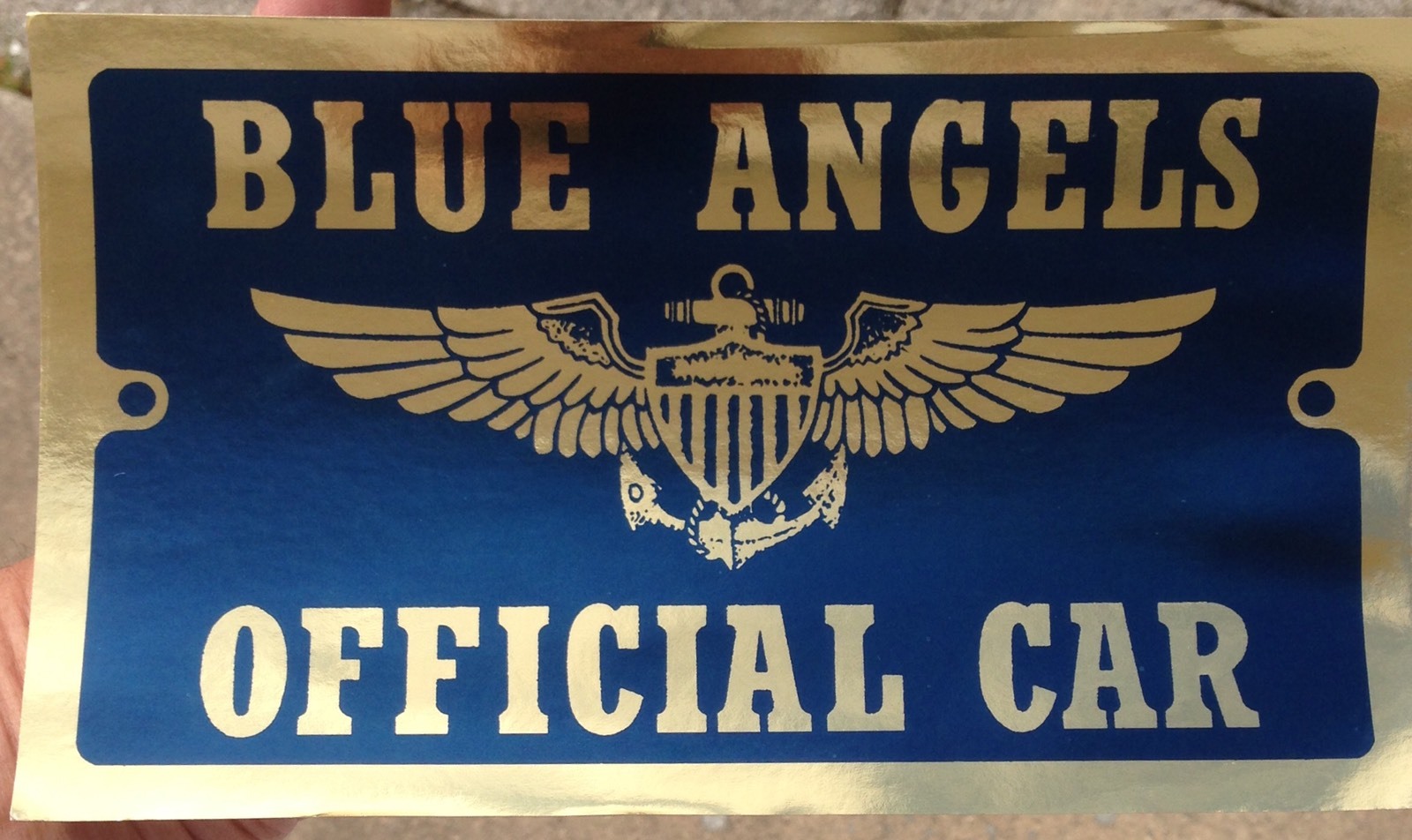 Vintage US Navy Blue Angels Official Car VIP Sticker  5 1/2" x 9 1/2"