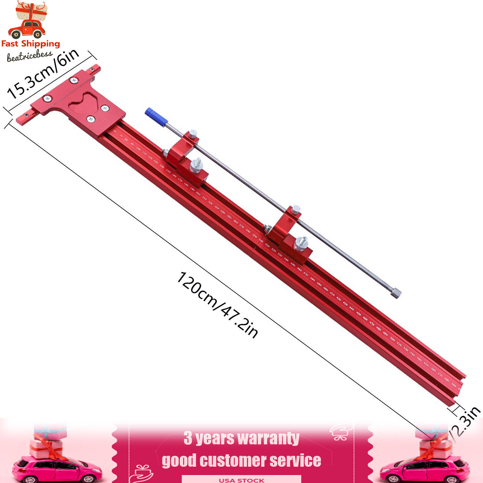 Parallel Rail Guide System Track Saw Woodworking Guide Carpentry Tool Set 120cm