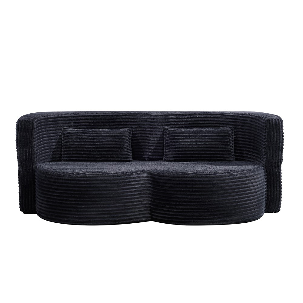 Folding Sofa Bed Corduroy Fabric Double Sofa Suitable for Offices Living Rooms