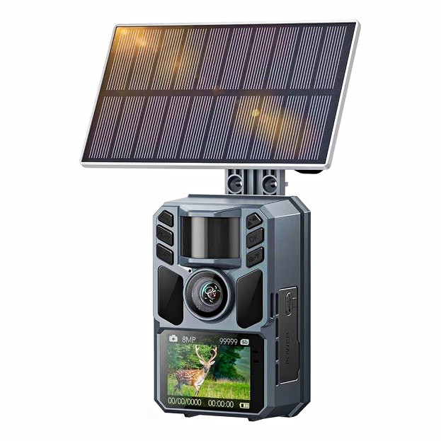 FK40 Solar Trail Camera w/ Solar Panel, 8MP, 40m PIR, 2.0in Display