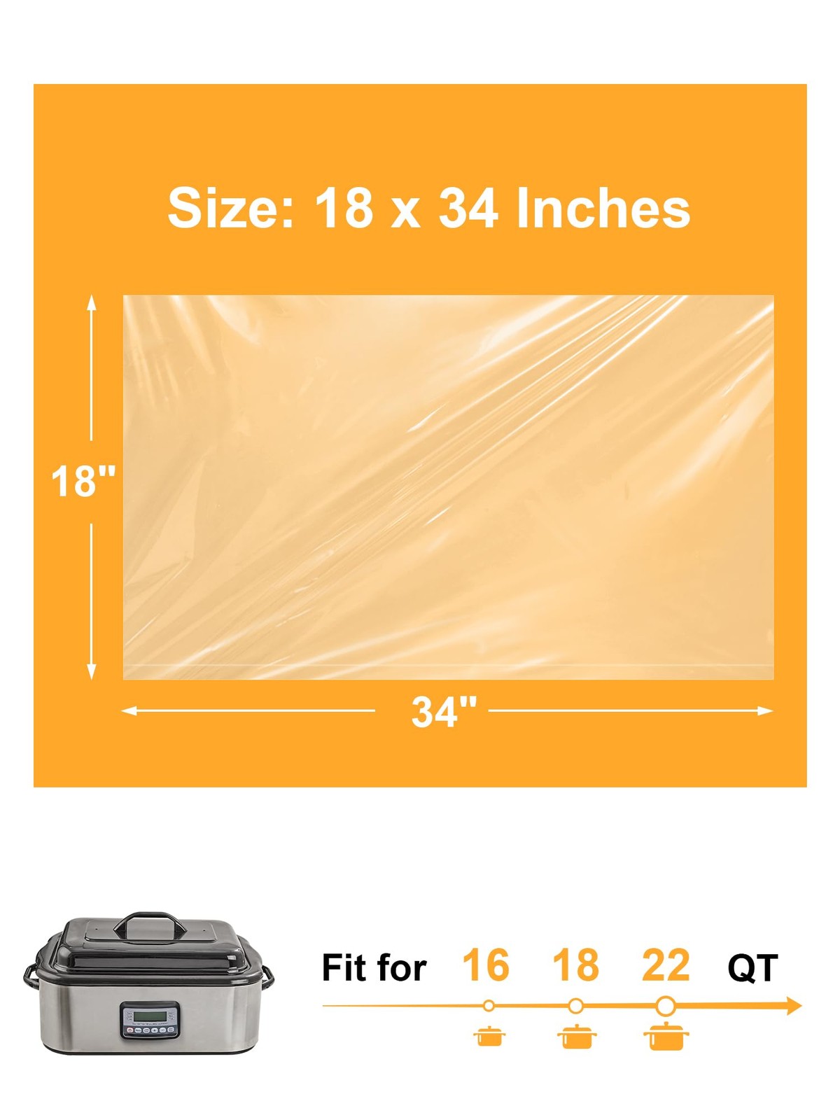 SMARTAKE Electric Roaster Liners, 10 Count Disposable 10-Pack, Clear
