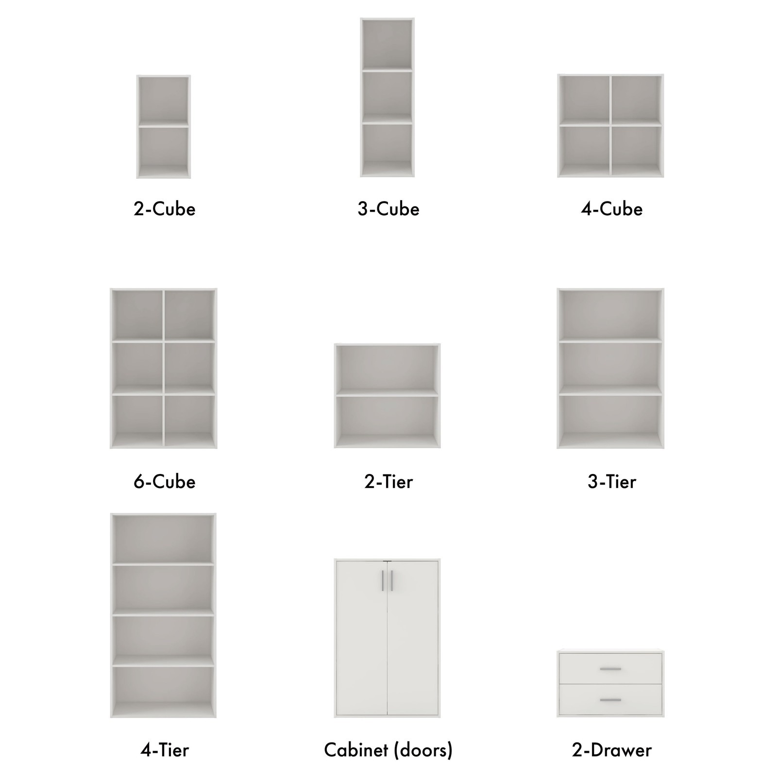 Brooks Stackable 3-Tier Wood White Bookcase