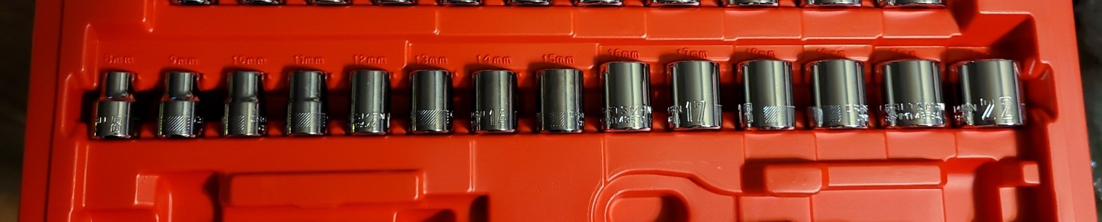 CRAFTSMAN 14 Pc 3/8" Dr 6 pt METRIC Shallow Socket Set NEW 8-19,21,22mm