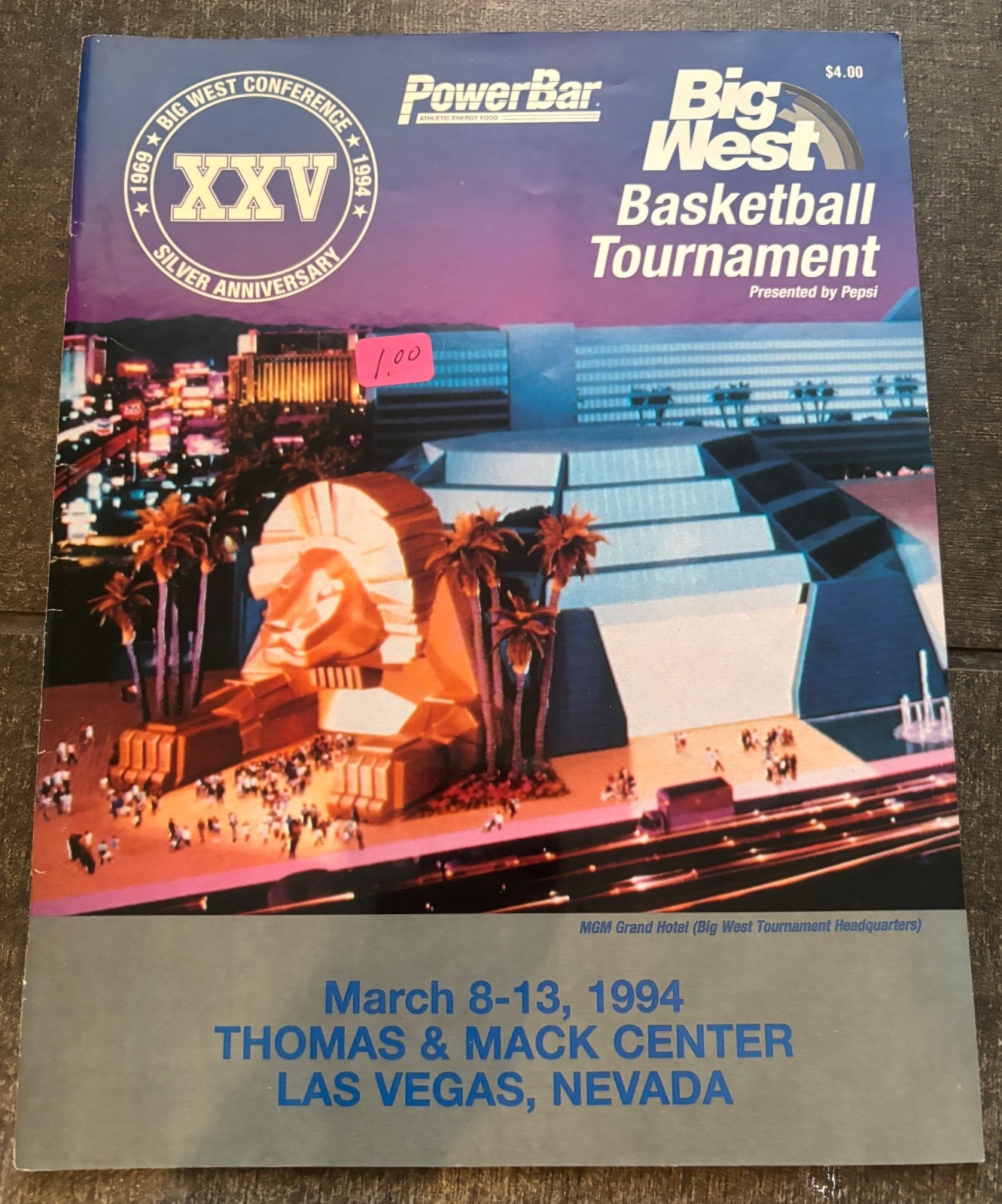 Power Bar - Big West Basketball Tournament XXV 1969 Silver Anniversary Program