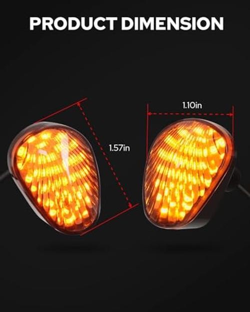Flush Mount Motorcycle Turn Signal 2PCS 12V Smoked LED Indicator Light