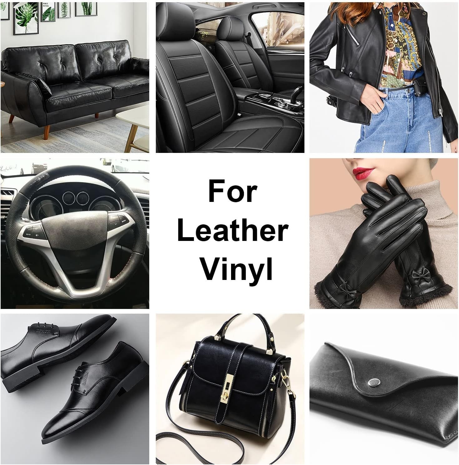 Black Leather Recoloring Balm, Leather Color Restorer Conditioner, Leather Repai
