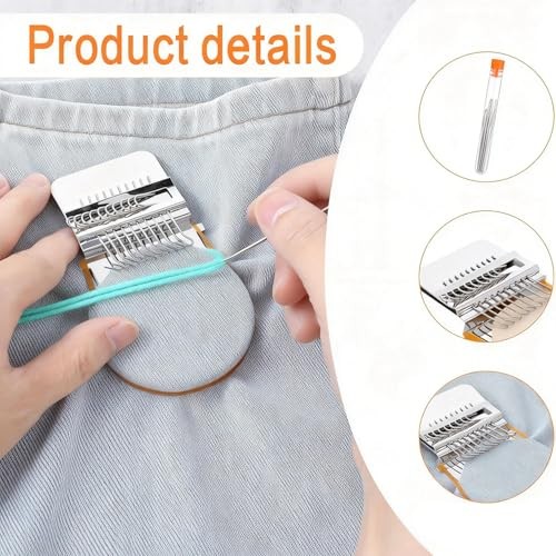 Knit Patch Loom Kit, Darning Loom Machine Type Mini Mending Tool, 12 Hooks