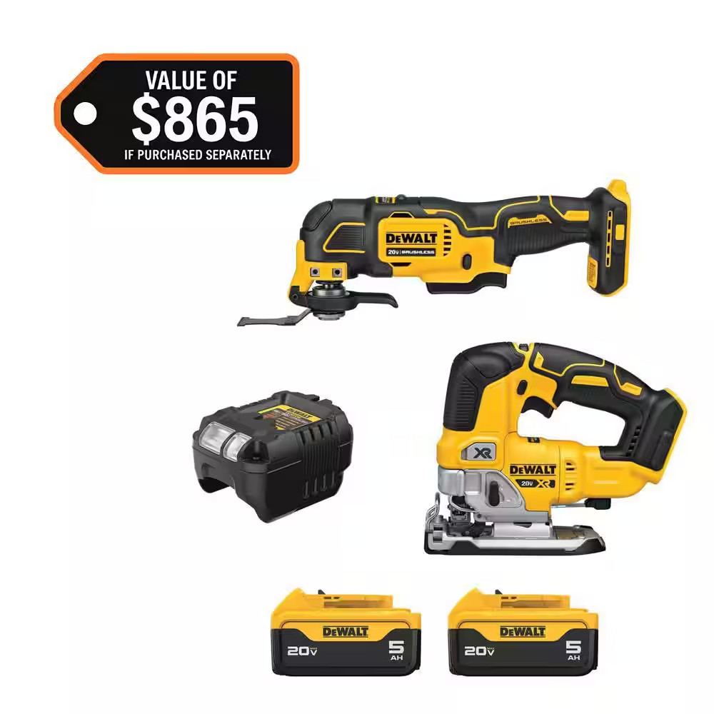 20V Lithium-Ion 2-Tool Cordless Combo Kit with (2) 5.0 Ah Batteries and Charger