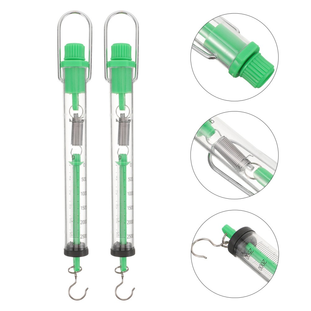 2 Pcs Cylinder Dynamometer Spring Weighing Scale Mechanical Scales with Hook