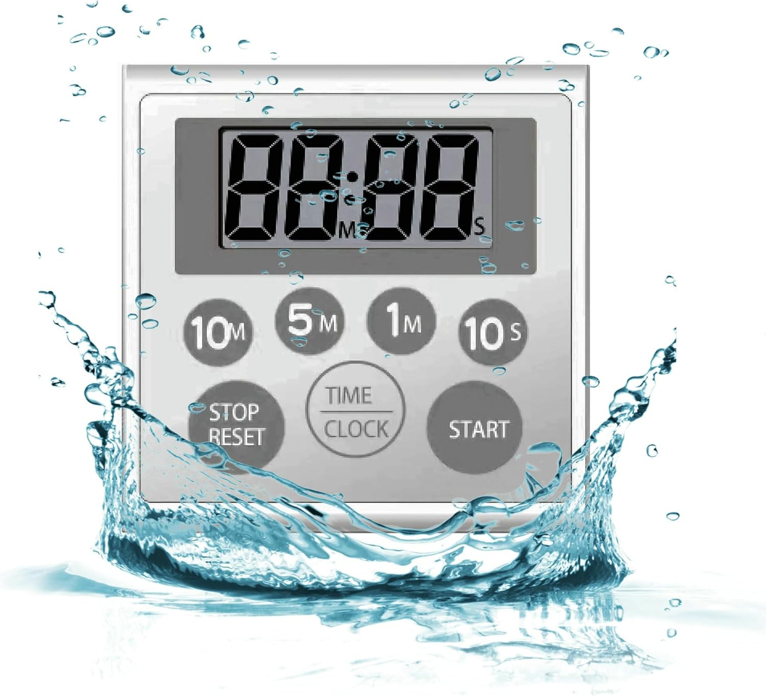 Digital Timer Waterproof Shower Timer Shower Clock Bathroom Kitchen Timer with S