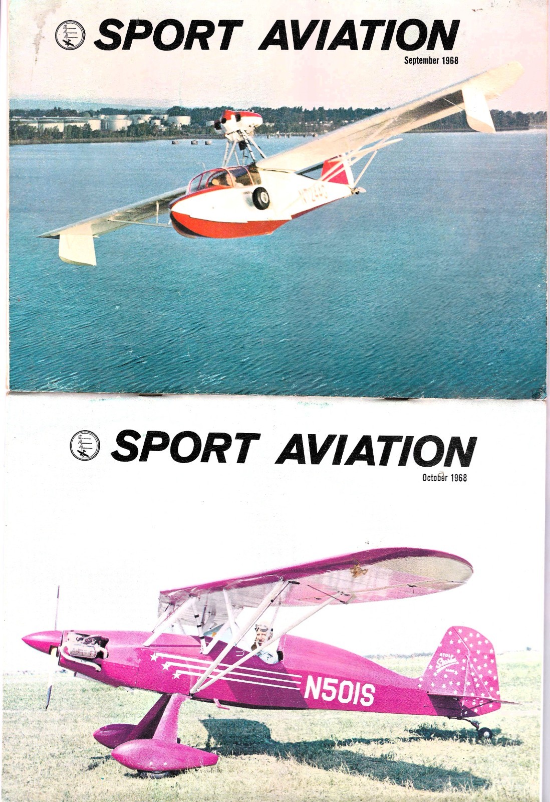 Sept & Oct 1968 Issues - Sport Aviation Magazine - Nice Condition