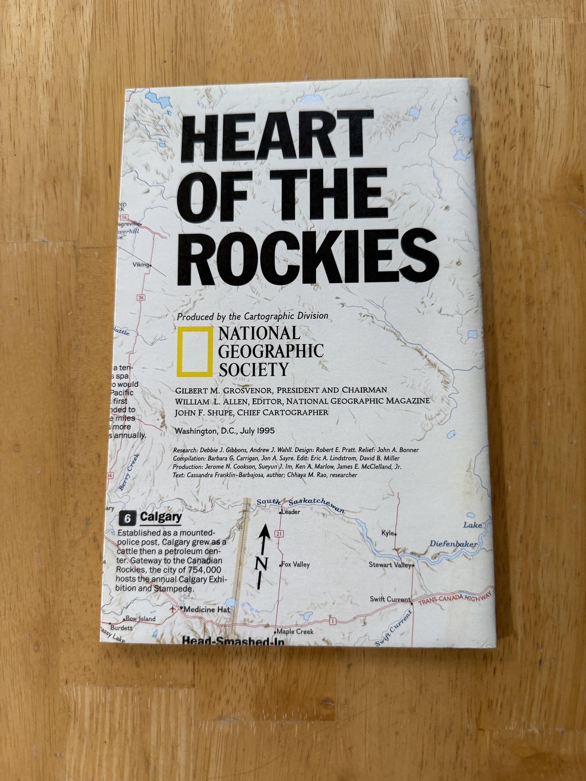 Vintage 1995 National Geographic Heart Of The Rockies Map Folded Brochure USA