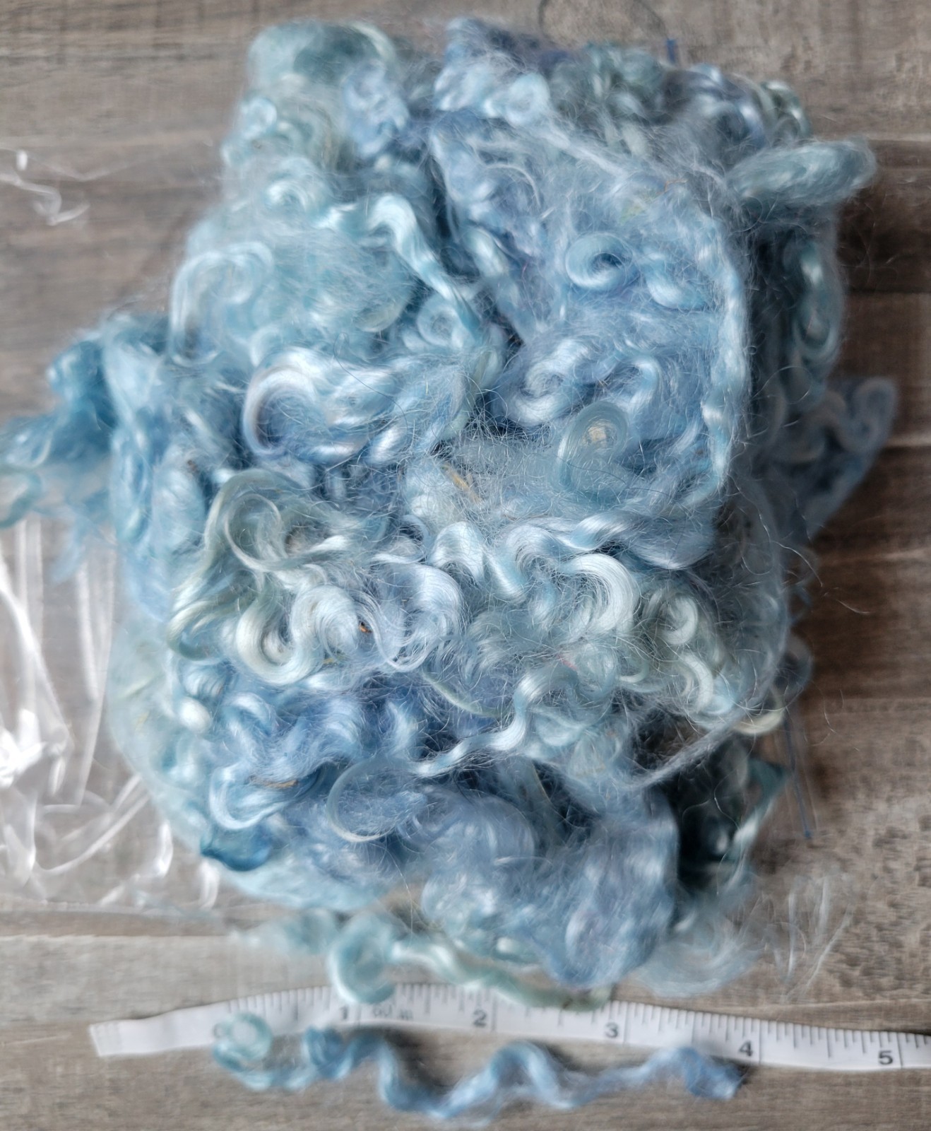 2.1oz Hand Dyed Blue Young Mohair Locks - Spinning, Felting, Weaving