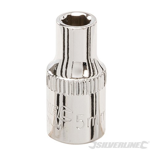 5mm 6 Point Socket 1/4" Drive Metric 134082 Silverline Mechanical Engineering