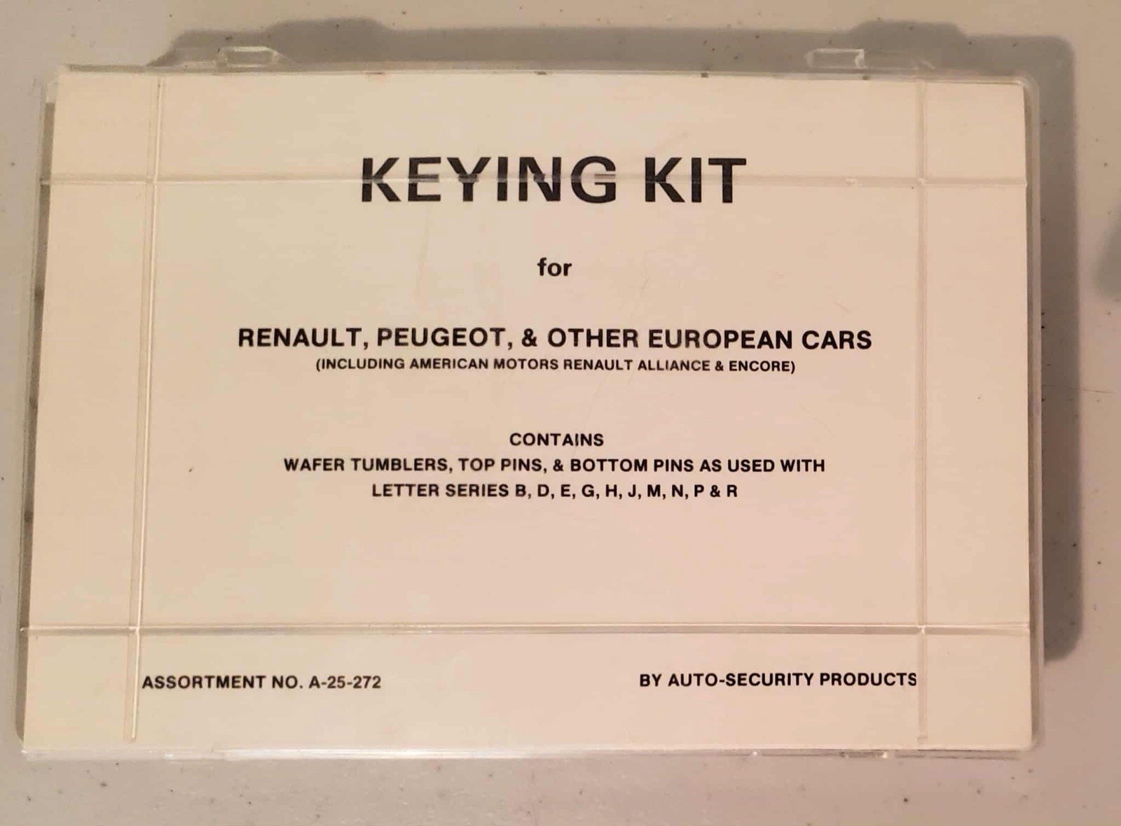 NEW ASP #A-25-272 AUTOMOTIVE KEYING KIT RENAULT,PEUGEOT & OTHER EURO CARS