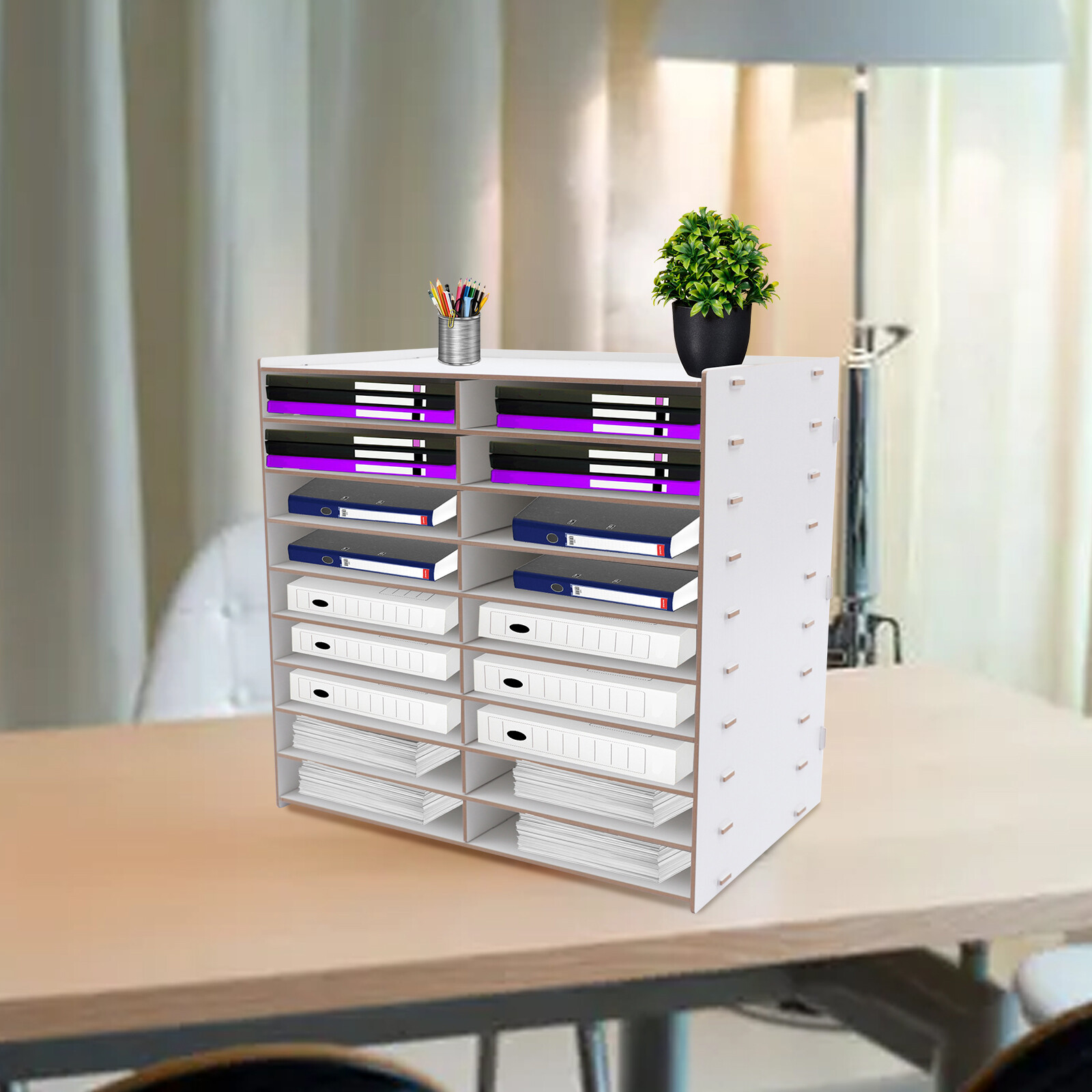 Literature Sorter Storage Cabinet A4 Paper Folder Storage System Organiser Tray