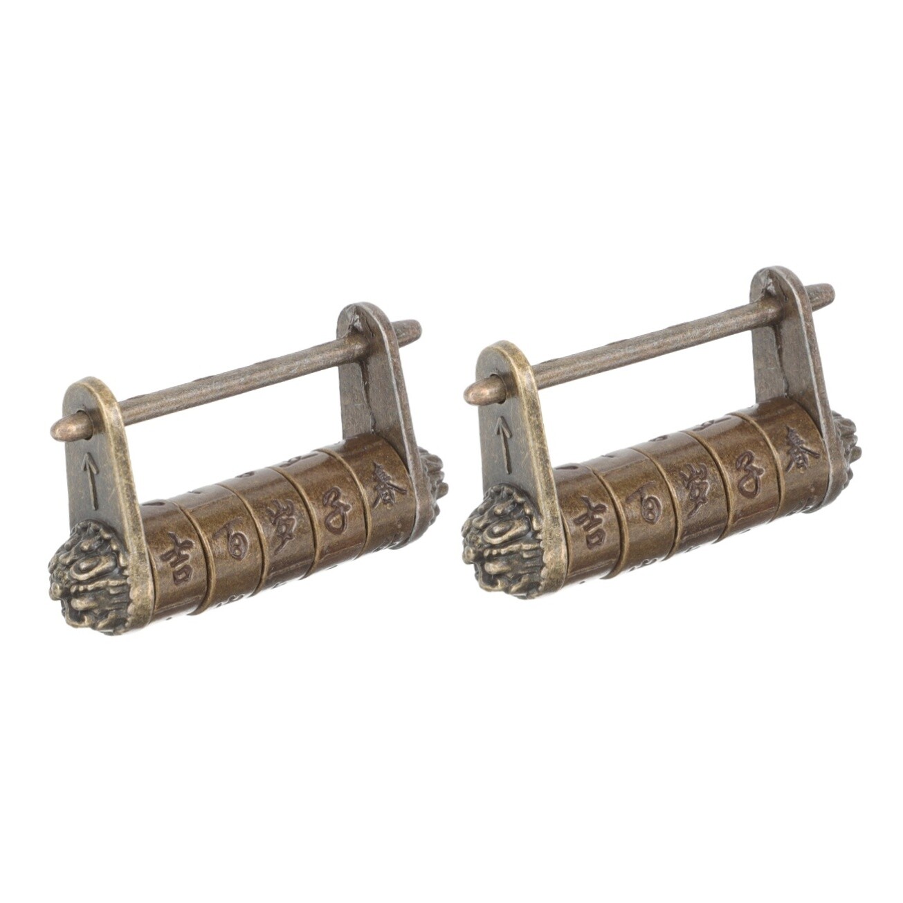 2 Pieces Vintage Combination Padlock Ancient Style Locks for Luggage
