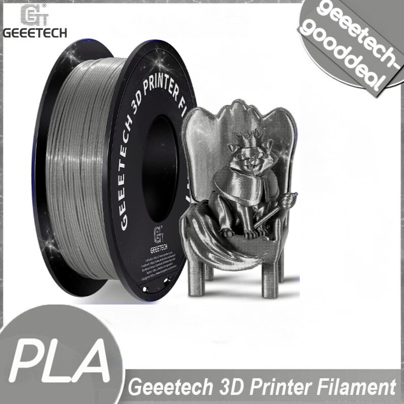 Geeetech 1.75mm 3D Printer PLA Filament 1KG/roll Glitter Sparkly Silver Filament