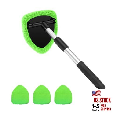 Car Windshield Cleaner Tool, Vehicle Window Detailing Cleaning Kit with Green