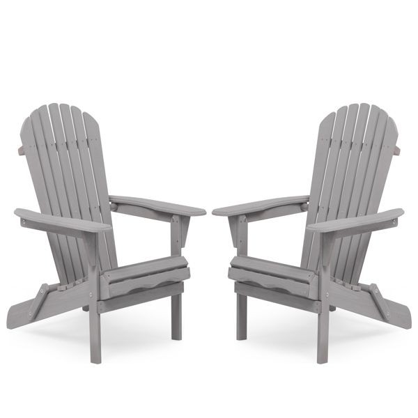 Wood Lounge Patio Chair for Garden Outdoor Wooden Folding Adirondack Chair Set