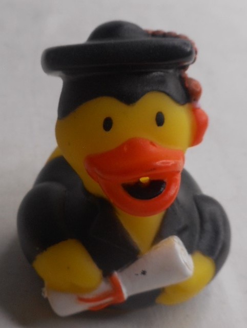 Graduation Rubber Ducky Dash Ornament Jeep  2x2x2.5" High - NEW