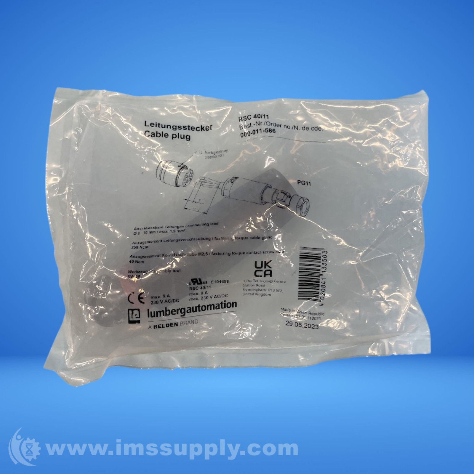 Lumberg Automation RSC 40/11 Attachable Power Field Connector FNFP