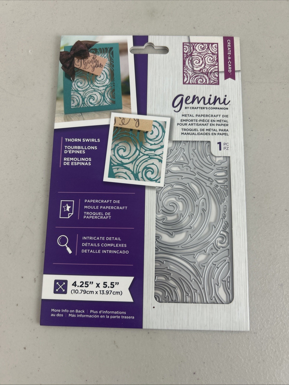 Crafters Companion ~Gemini ~'THORN SWIRLS' ~Create-A-Card ~4.2x5.5" ~1pc Die