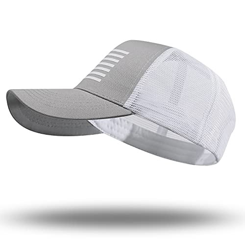 American Flag Trucker Hat - Snapback Hat, Baseball Cap for One Size Gray/White