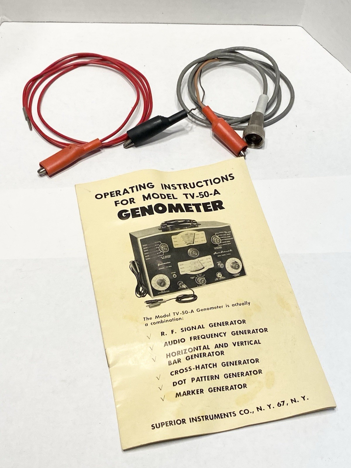 Leads And Manual For TV-50-A Genometer