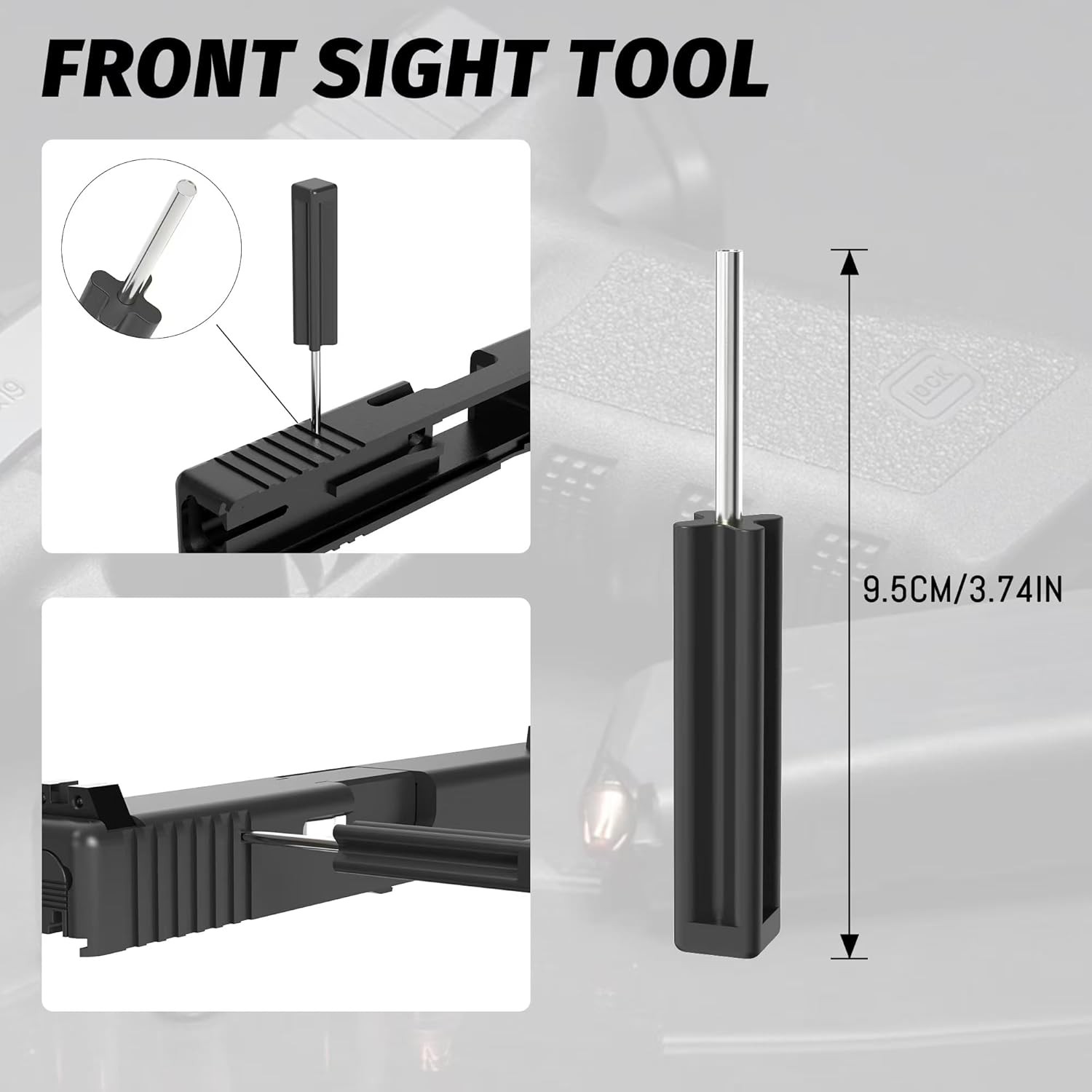 Sight Pusher Tool with Tool Kit, Sight Pusher for Handguns Front Rear Sight Remo