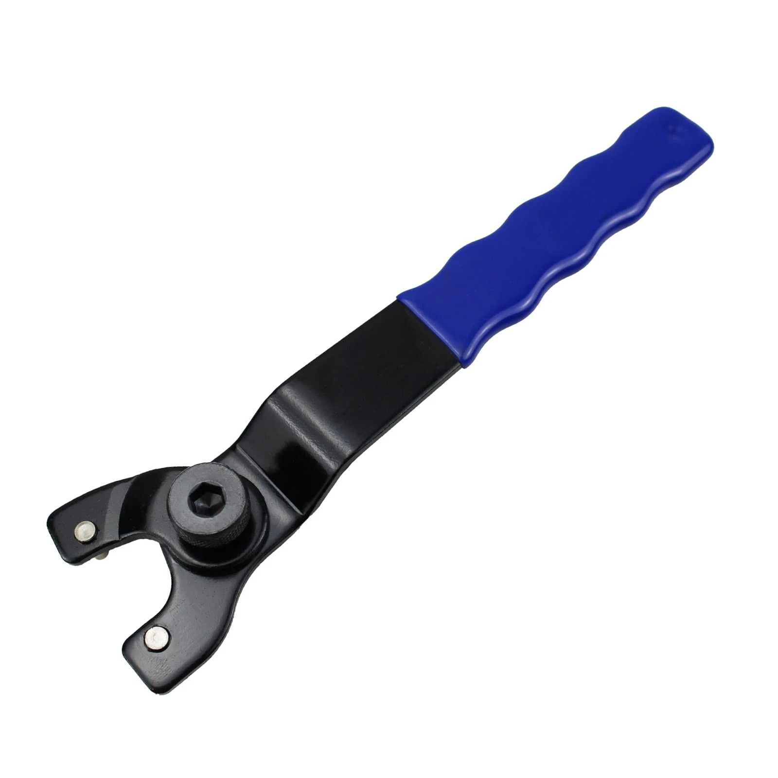 All-Purpose Pin Spanner Tool Adjustable for Grinder Nut Removal Rubber Handle