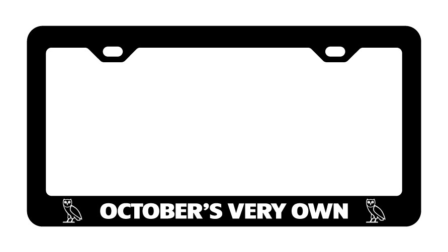 October's Very Own OVO License Plate Frame - Black PREMIUM Powder Coated Metal