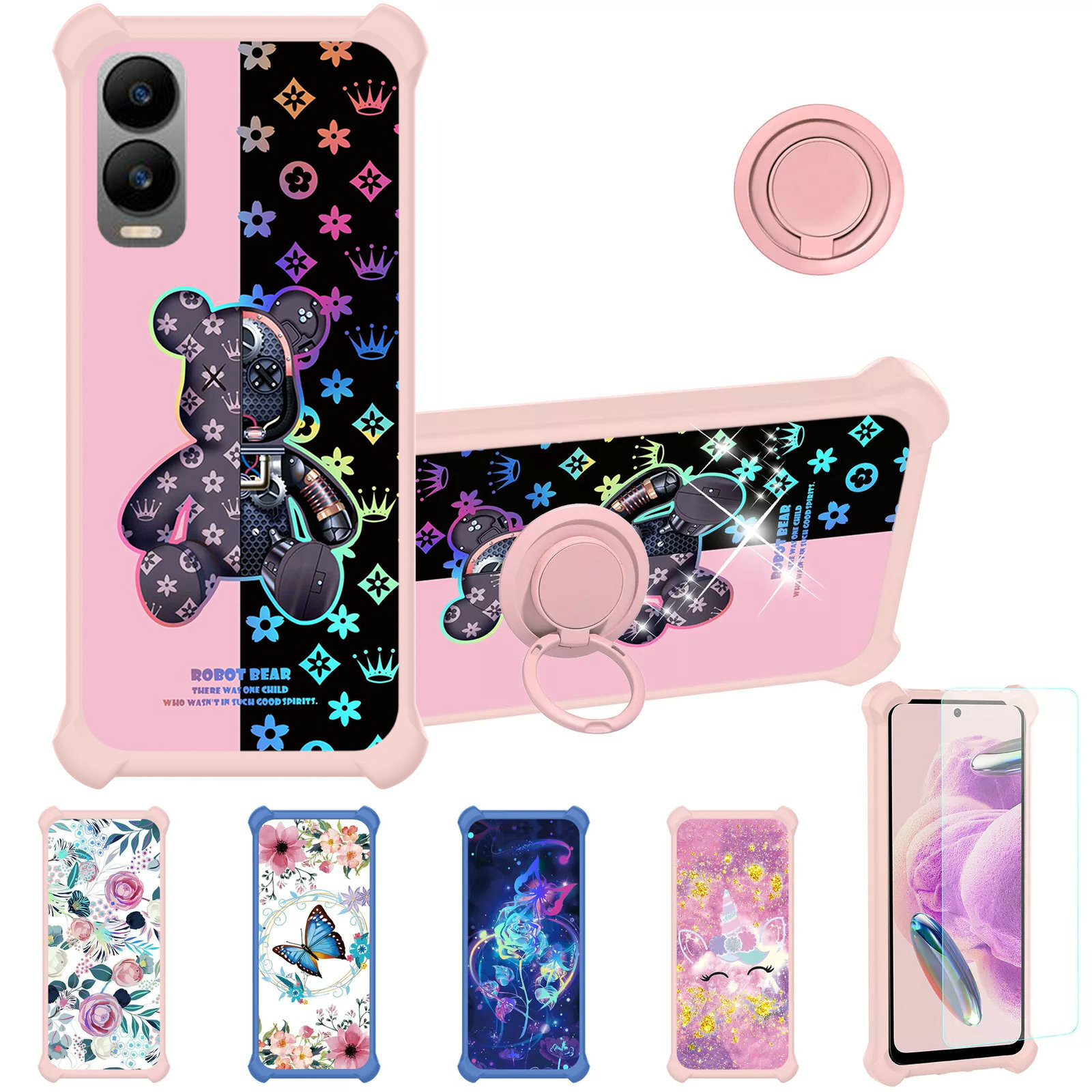 for Cricket Debut S3 Phone Case Cover Glass Screen Protector T1